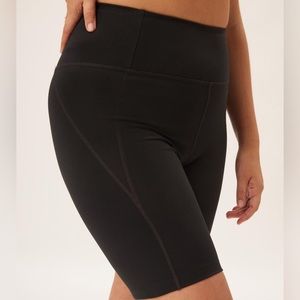 High rise black bike shorts L